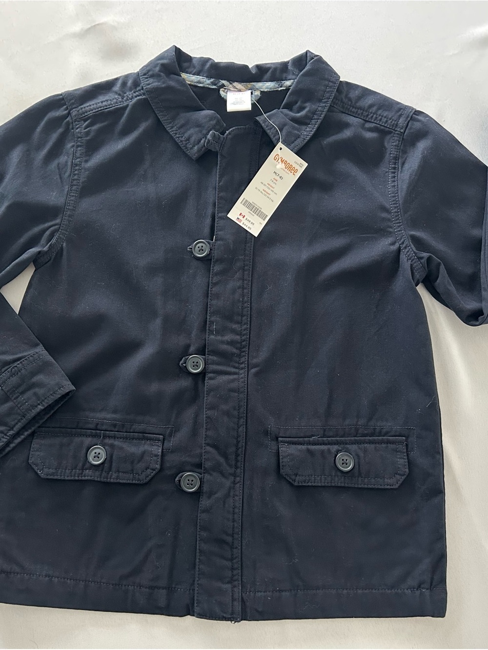 7-8 NWT Gymboree Navy Button-Front Pea Coat for Kids